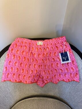 Roller Rabbit Pink Seahorse-Print Sleep Shorts M